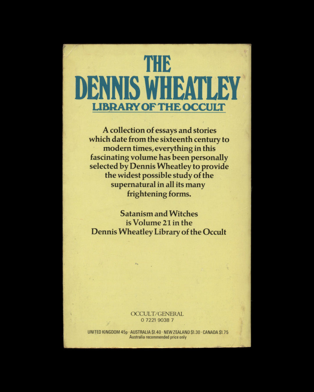 Satanism and Witches, selected by Dennis Wheatley