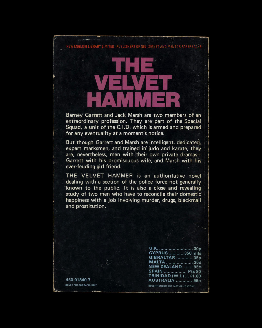 The Velvet Hammer by Donald Franklin 1st ed.
