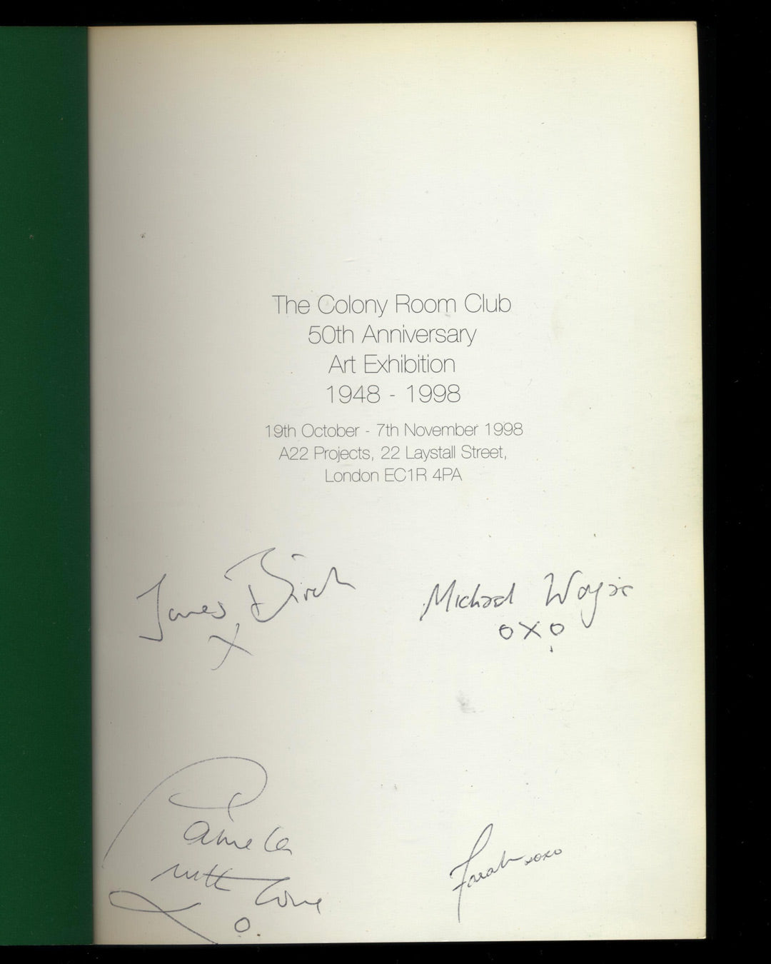 Colony Room Club 50th Anniversary Art Exhibition 1948 – 1998 Catalogue