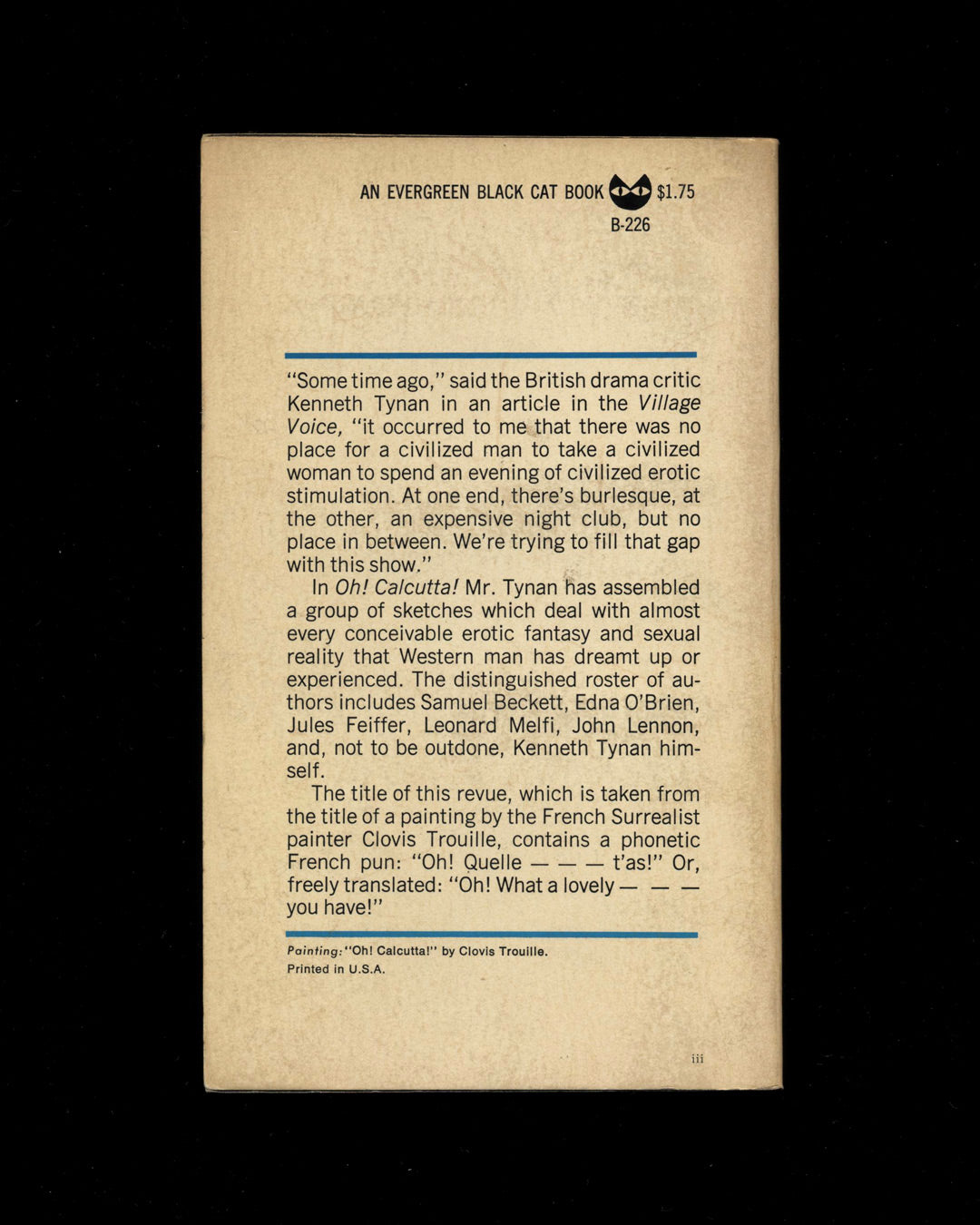 Oh! Calcutta! An Entertainment With Music, Devised by Kenneth Tynan, Directed by Jacques Levy