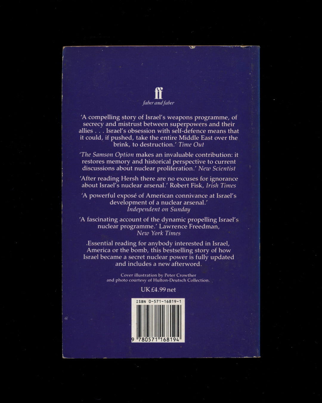 The Samson Option: Israel, America and the Bomb by Seymour M. Hersh 1st ed.