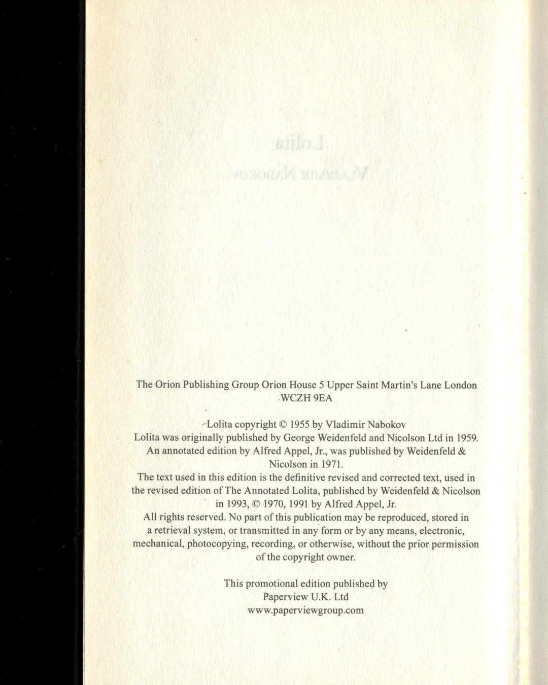 Lolita by Vladimir Nabokov