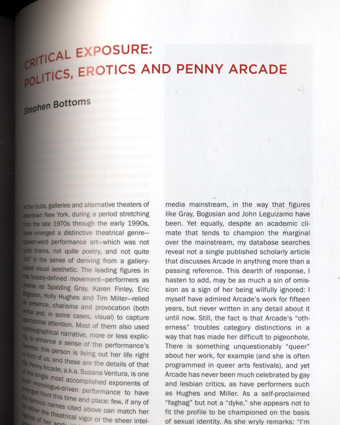 Bad Reputation: Performances, Essays, Interviews by Penny Arcade, Signed 1st ed.