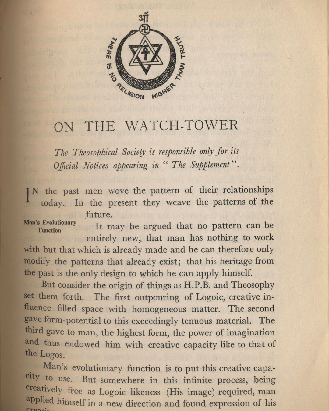 The Theosophist Vol. 80, No. 10, July 1959 edited by N. Sri Ram
