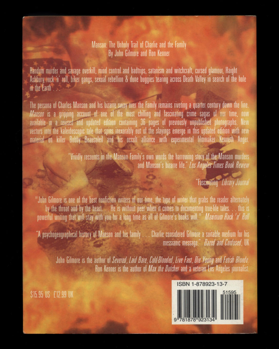 Manson: The Unholy Trail of Charlie and The Family by John Gilmore & Ron Kenner