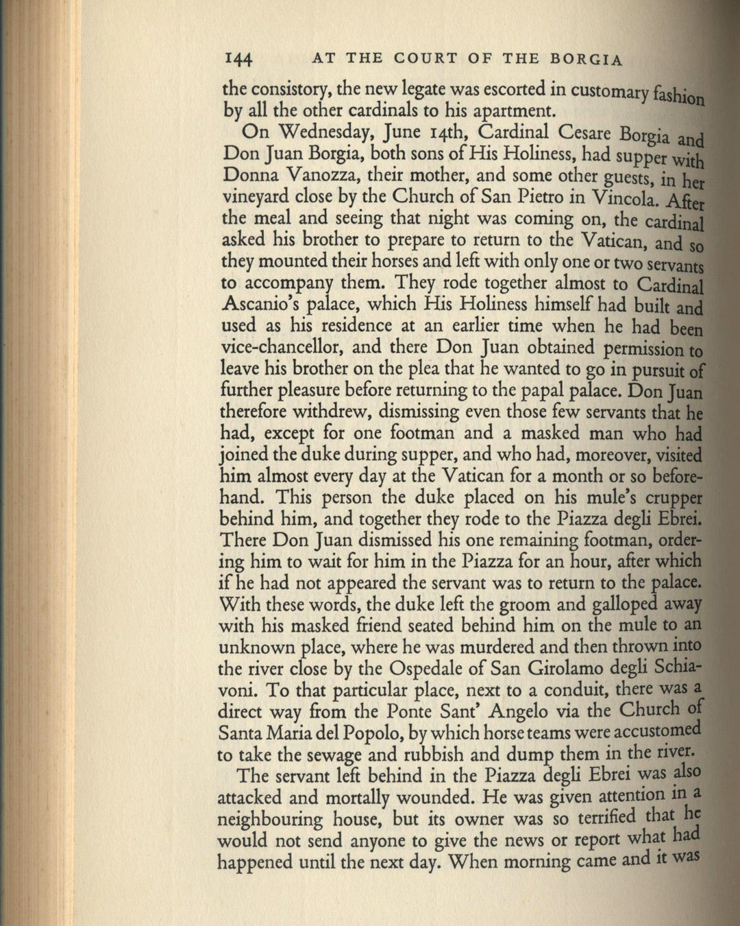 At the Court of the Borgia: Being an Account of the Reign of Pope Alexander VI written by his Master of Ceremonies Johann Burchard edited and translated by Geoffrey Parker 1st ed.