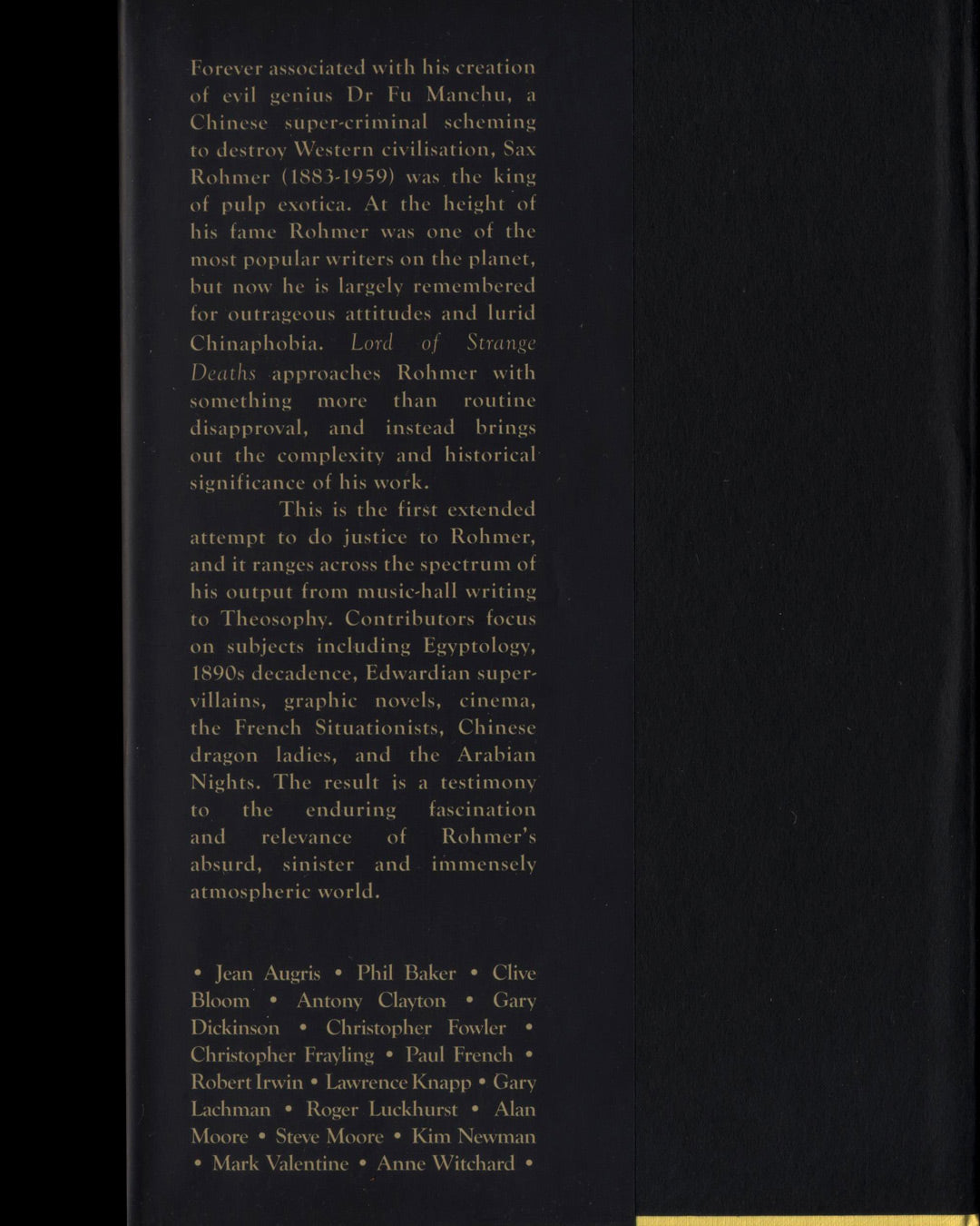 Lord of Strange Deaths: The Fiendish World of Sax Rohmer, Edited by Phil Baker & Antony Clayton 1st ed.