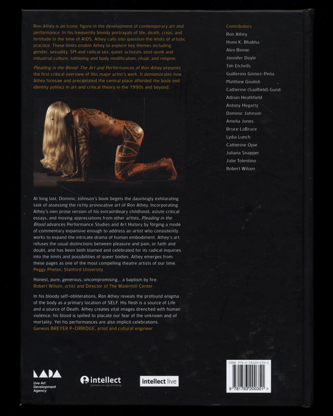 Pleading in the Blood: The Art and Performances of Ron Athey, Edited by Dominic Johnson, Signed 1st ed.
