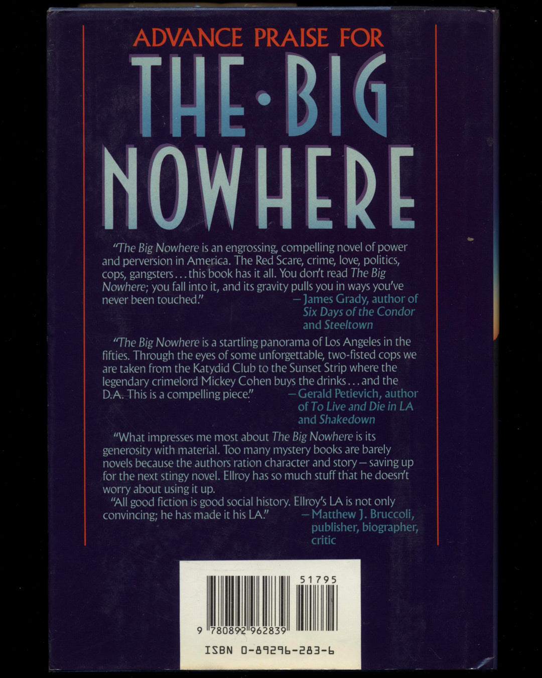 The Big Nowhere by James Ellroy 1st ed.