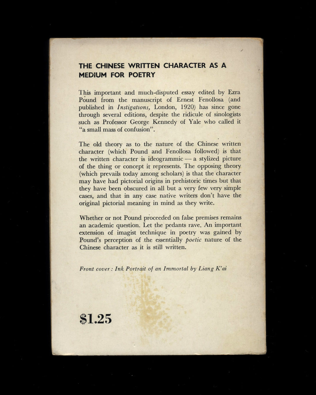 The Chinese Character as a Medium for Poetry by Ernest Fenollosa (Ed. Ezra Pound)