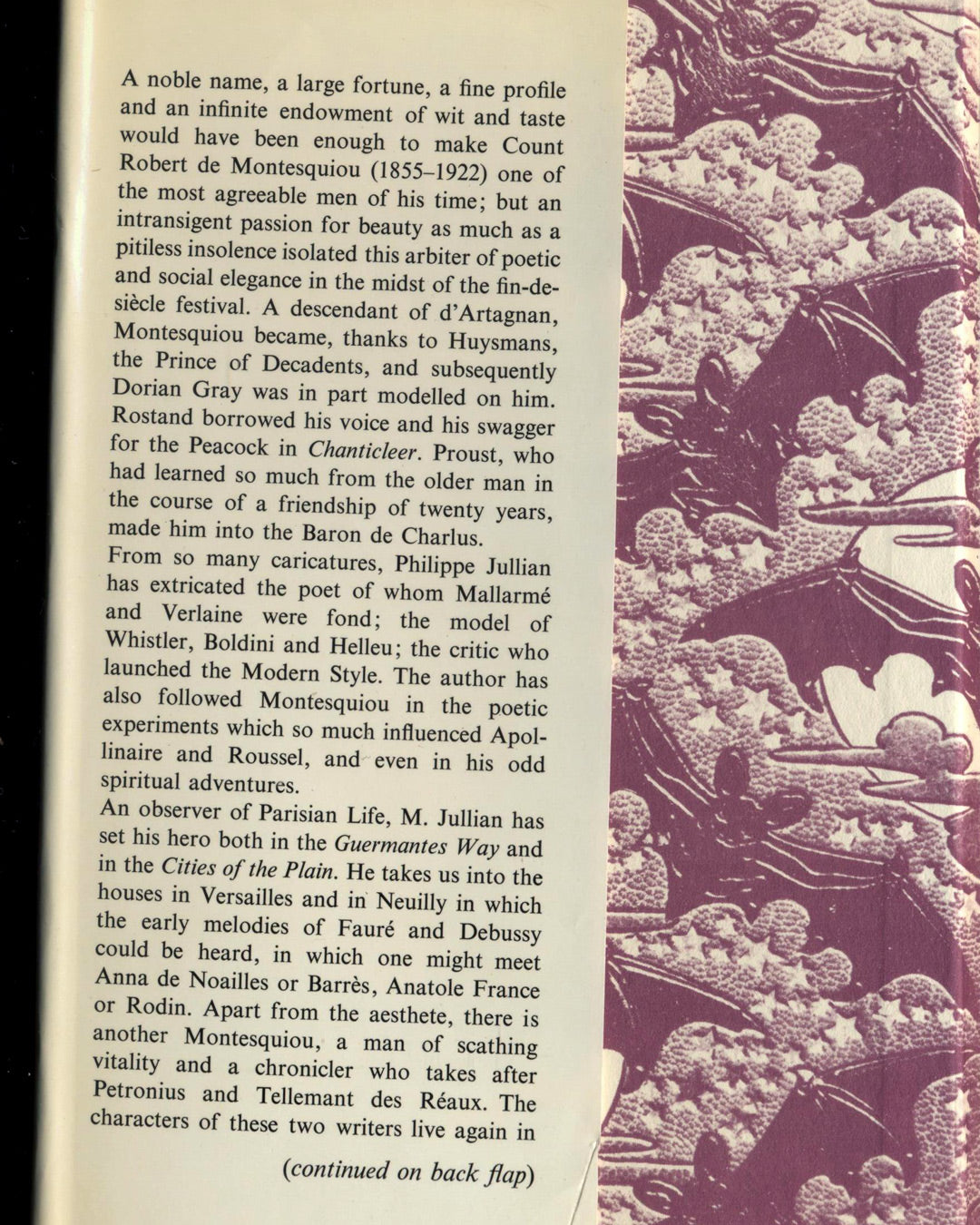 Robert de Montesquiou: A Prince of the Nineties by Philippe Jullian 1st ed.